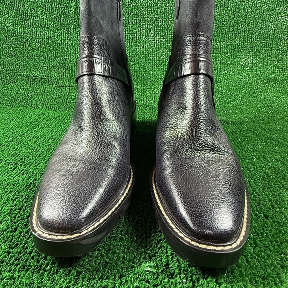 Donald J Pliner Women’s Black Leather Harness Ankle Boots Size 8 - Picture 3 of 16